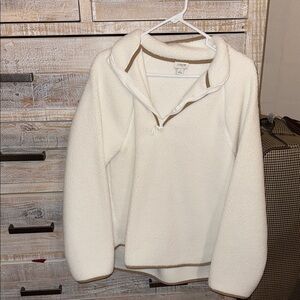J. Crew Cream Fleece Half-Zip Pullover